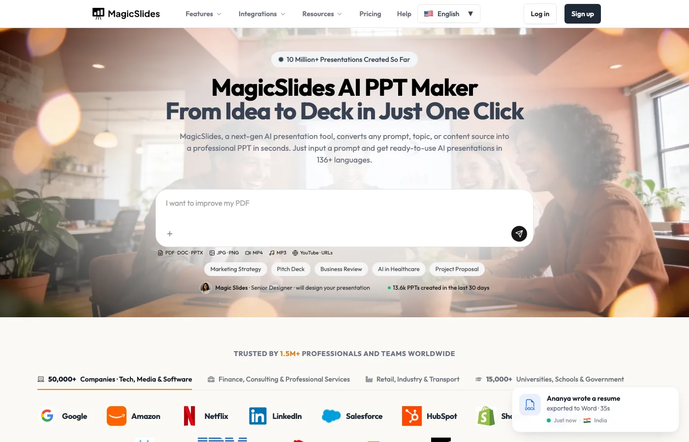 MagicSlides.app homepage
